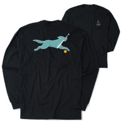 Softball Tshirt Long Sleeve - Mitts The Softball Dog (Back Design)