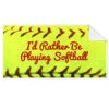 Softball Premium Beach Towel - I'd Rather Be Playing Softball Stitches -Sport Gift Store sb 04419 MAIN