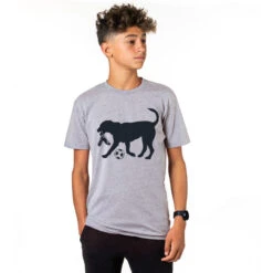 Soccer Tshirt Short Sleeve Spot The Soccer Dog -Sport Gift Store sc 02359 GRAY BOYS