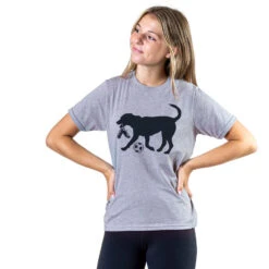 Soccer Tshirt Short Sleeve Spot The Soccer Dog -Sport Gift Store sc 02359 GRAY GIRLS