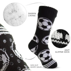 Soccer Slipper Socks With Sherpa Lining -Sport Gift Store sc 02403 DETAILS