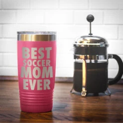 Soccer 20 Oz. Double Insulated Tumbler - Best Mom Ever 14 Soccer 20 Oz. Double Insulated Tumbler - Best Mom Ever -Sport Gift Store sc 02819 PINK COFFEE