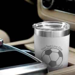 Soccer 20 Oz. Double Insulated Tumbler - Ball Icon 13 Soccer 20 Oz. Double Insulated Tumbler - Ball Icon -Sport Gift Store sc 02824 WHITE CAR