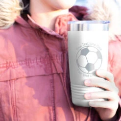 Soccer 20 Oz. Double Insulated Tumbler - Ball Icon 11 Soccer 20 Oz. Double Insulated Tumbler - Ball Icon -Sport Gift Store sc 02824 WHITE MODEL