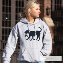 Soccer Hooded Sweatshirt - Soccer Dog 19 Soccer Hooded Sweatshirt - Soccer Dog -Sport Gift Store sc 02912 GRAY LIFESTYLE FEMALE
