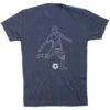 Soccer Short Sleeve T-Shirt - Soccer Guy Player Sketch -Sport Gift Store sc 03333 NAVY FLAT