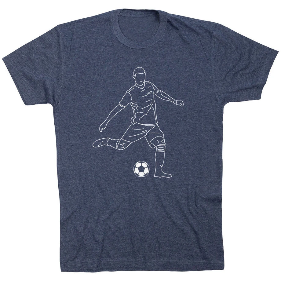 Soccer Short Sleeve T-Shirt - Soccer Guy Player Sketch 3 Soccer Short Sleeve T-Shirt - Soccer Guy Player Sketch