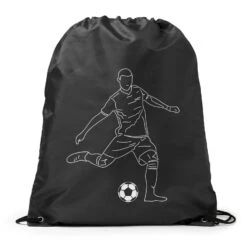 Soccer Drawstring Backpack - Soccer Guy Player Sketch
