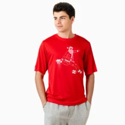 Soccer Short Sleeve Performance Tee - Santa Player -Sport Gift Store sc 03440 RED MODEL M