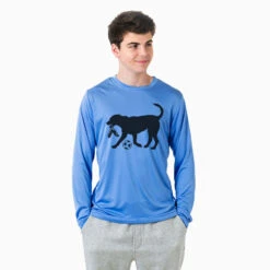 Soccer Long Sleeve Performance Tee - Spot The Soccer Dog -Sport Gift Store sc 03454 LIGHTBLUE MODEL M