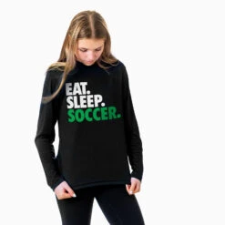 Soccer Long Sleeve Performance Tee - Eat. Sleep. Soccer. -Sport Gift Store sc 03455 BLACK MODEL F