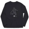 Soccer Long Sleeve Performance Tee - Soccer Guy Player Sketch -Sport Gift Store sc 03464 BLACK FLAT