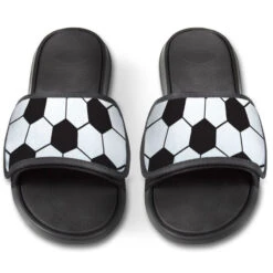 Soccer Repwell® Slide Sandals - Soccer Ball Texture -Sport Gift Store sc 03528 FRONT