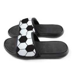 Soccer Repwell® Slide Sandals - Soccer Ball Texture -Sport Gift Store sc 03528 SIDE