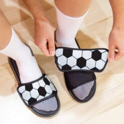 Soccer Repwell® Sandal Straps - Soccer Ball Texture -Sport Gift Store sc 03528 STRAPS LIFESTYLE
