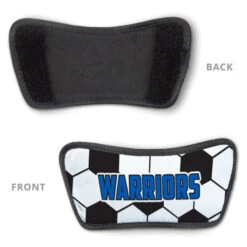 Soccer Repwell® Sandal Straps - Soccer Ball Texture With Text -Sport Gift Store sc 03529 STRAPS BLUE DETAIL