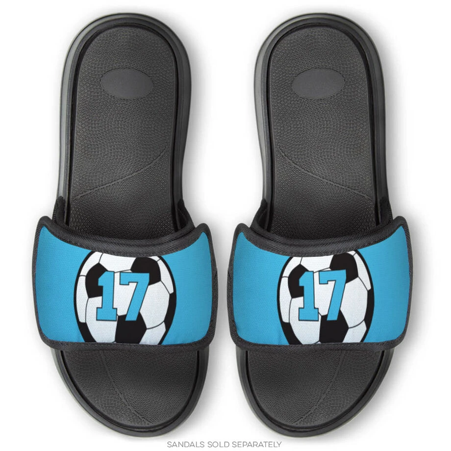 Soccer Repwell® Sandal Straps - Soccer Ball With Number 4 Soccer Repwell® Sandal Straps - Soccer Ball With Number - Image 2