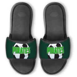 Soccer Repwell® Slide Sandals - Soccer Ball With Text