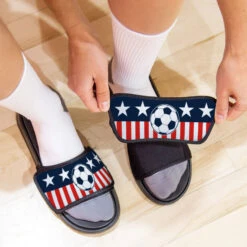 Soccer Repwell® Slide Sandals - Stars And Stripes 8 Soccer Repwell® Slide Sandals - Stars And Stripes -Sport Gift Store sc 03532 LIFESTYLE