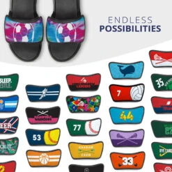 Soccer Repwell® Sandal Straps - Tie-Dye Pattern With Soccer Ball -Sport Gift Store sc 03534 STRAPS MULTI