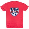 Soccer Short Sleeve T-Shirt - Soccer USA 2 Soccer Short Sleeve T-Shirt - Soccer USA -Sport Gift Store sc 03576 RED FLAT