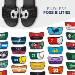 Soccer Repwell® Sandal Straps - Ball Reflected -Sport Gift Store sc 03582 STRAPS BLACK MULTI