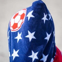 Soccer Hooded Towel - American Flag -Sport Gift Store sc 03650 LIFESTYLE BEACH 3