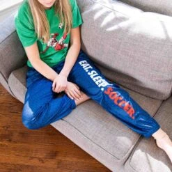 Soccer Lounge Pants - Eat Sleep Soccer -Sport Gift Store sc 03651 LIFETYLE