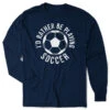 Soccer Tshirt Long Sleeve - I'd Rather Be Playing Soccer (Round) -Sport Gift Store sc 03673 NAVY FLAT