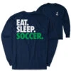 Soccer Tshirt Long Sleeve - Eat. Sleep. Soccer (Back Design) -Sport Gift Store sc 03686 NAVY MAIN
