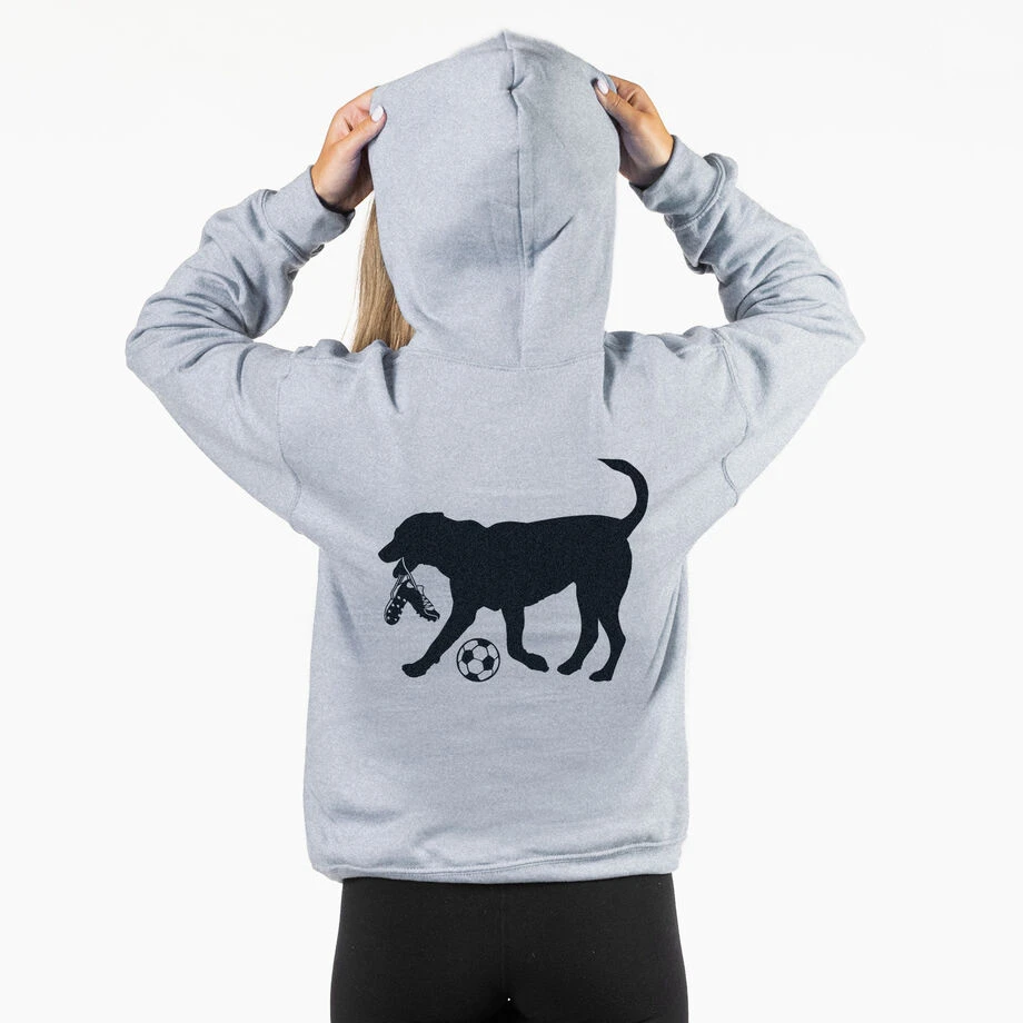 Soccer Hooded Sweatshirt - Sport The Soccer Dog (Back Design) 4 Soccer Hooded Sweatshirt - Sport The Soccer Dog (Back Design) - Image 2