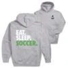Soccer Hooded Sweatshirt - Eat. Sleep. Soccer (Back Design) 1 Soccer Hooded Sweatshirt - Eat. Sleep. Soccer (Back Design) -Sport Gift Store sc 03689 GRAY MAIN
