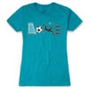 Soccer Women's Everyday Tee - Soccer Love -Sport Gift Store sc 03699 TEAL FLAT