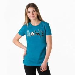 Soccer Women's Everyday Tee - Soccer Love -Sport Gift Store sc 03699 TEAL MODEL