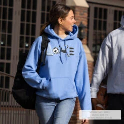 Soccer Hooded Sweatshirt - Soccer Love -Sport Gift Store sc 03706 CAROLINA LIFESTYLE FEMALE