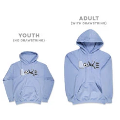 Soccer Hooded Sweatshirt - Soccer Love -Sport Gift Store sc 03706 CAROLINA SIZE