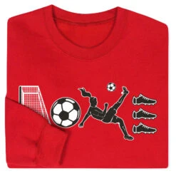 Soccer Crewneck Sweatshirt - Soccer Love -Sport Gift Store sc 03707 RED FOLD