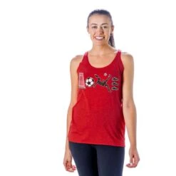 Soccer Women's Everyday Tank Top - Soccer Love -Sport Gift Store sc 03721 RED MODEL