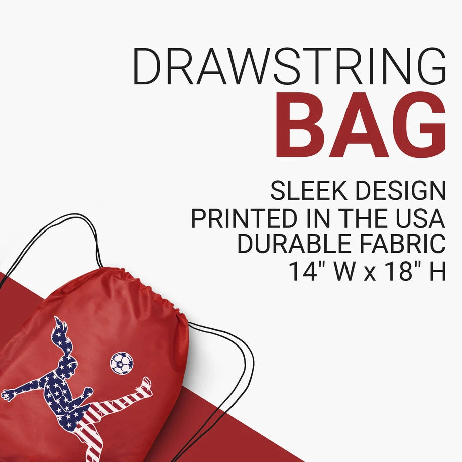 Soccer Drawstring Backpack - Girls Soccer Stars And Stripes Player 5 Soccer Drawstring Backpack - Girls Soccer Stars And Stripes Player - Image 3