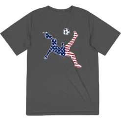 Soccer Short Sleeve Performance Tee - Girls Soccer Stars And Stripes Player