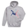 Soccer Hooded Sweatshirt - Girls Soccer Stars And Stripes Player -Sport Gift Store sc 03731 GRAY