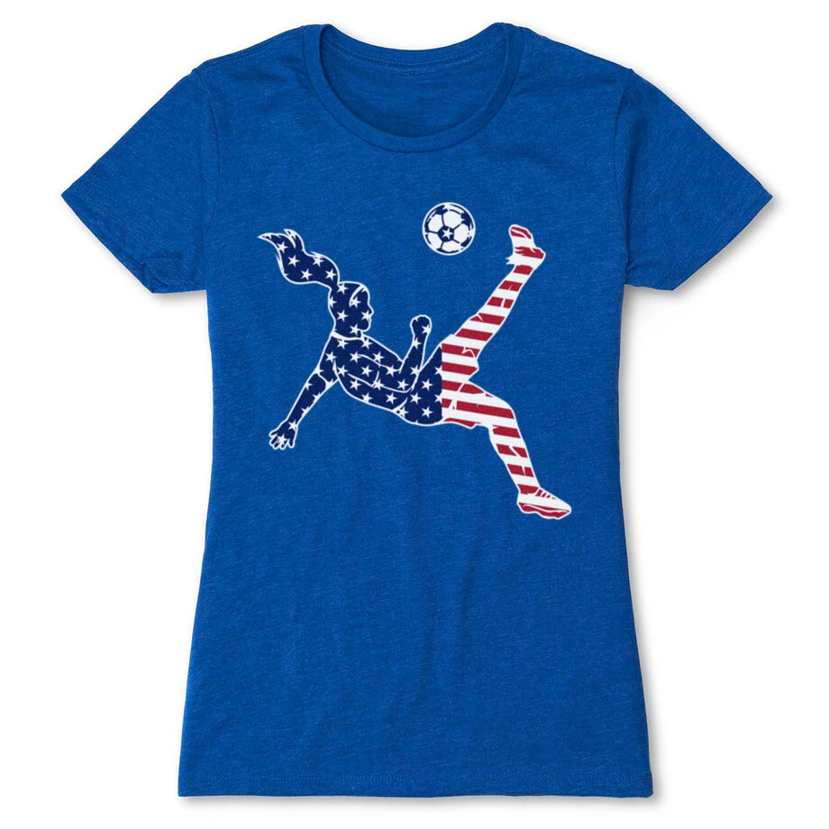 Soccer Women's Everyday Tee - Girls Soccer Stars And Stripes Player 3 Soccer Women's Everyday Tee - Girls Soccer Stars And Stripes Player