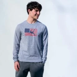 Soccer Tshirt Long Sleeve - Guys Soccer Land That We Love -Sport Gift Store sc 03734 GRAY MODEL