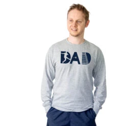 Soccer Tshirt Long Sleeve - Soccer Dad Silhouette -Sport Gift Store sc 03752 GRAY MALE