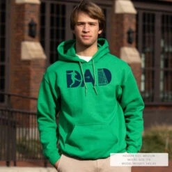 Soccer Hooded Sweatshirt - Soccer Dad Silhouette -Sport Gift Store sc 03757 GREEN LIFESTYLE MALE