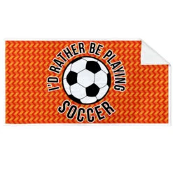 Soccer Premium Beach Towel - I'd Rather Be Playing Soccer