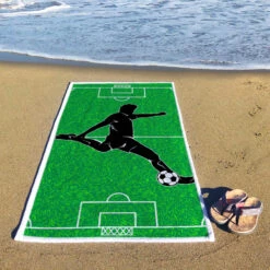 Soccer Premium Beach Towel - Guy Player -Sport Gift Store sc 03789 BEACH