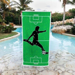Soccer Premium Beach Towel - Guy Player -Sport Gift Store sc 03789 POOL