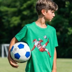 Soccer Short Sleeve T-Shirt - Soccer Santa -Sport Gift Store sc 03814 MALE GREEN LIFESTYLE 1