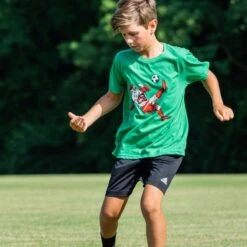 Soccer Short Sleeve T-Shirt - Soccer Santa -Sport Gift Store sc 03814 MALE GREEN LIFESTYLE 2